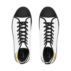 PYCH Sneaker - High Top Black & White Sole White Canvas - Bricks Masons