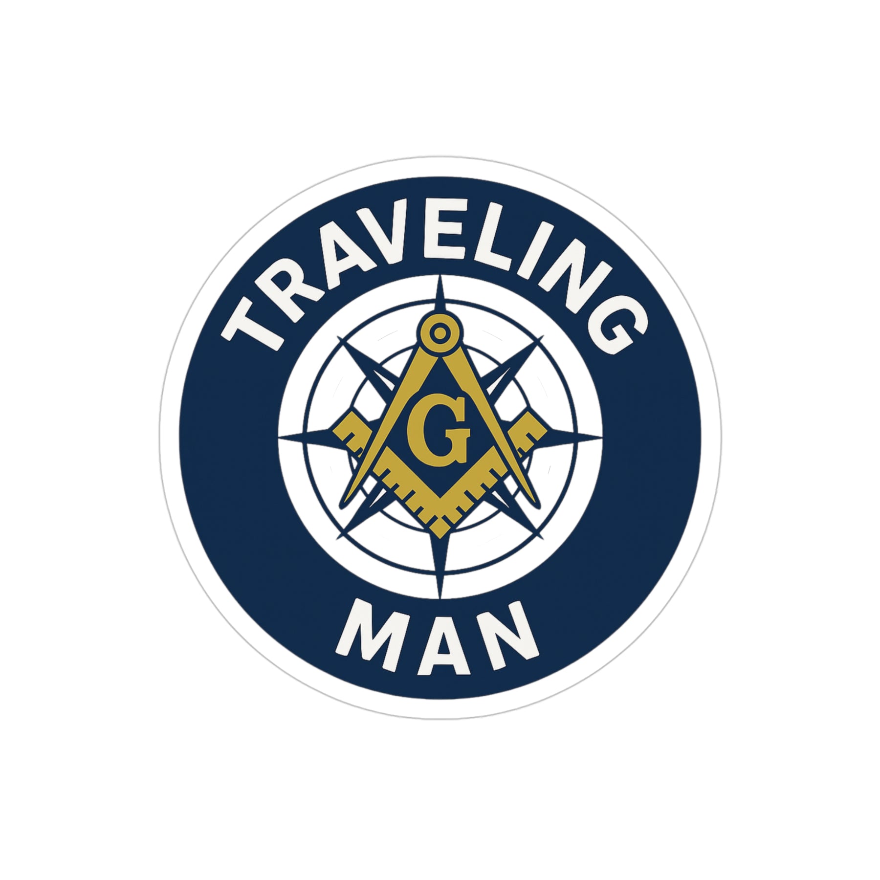 Master Mason Blue Lodge Sticker Decal - Water Resistant Vinyl Traveling Man - Bricks Masons