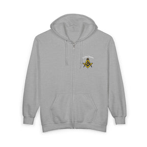 Master Mason Blue Lodge Hoodie - Zip Up Jacket S&C G with Customization - Bricks Masons