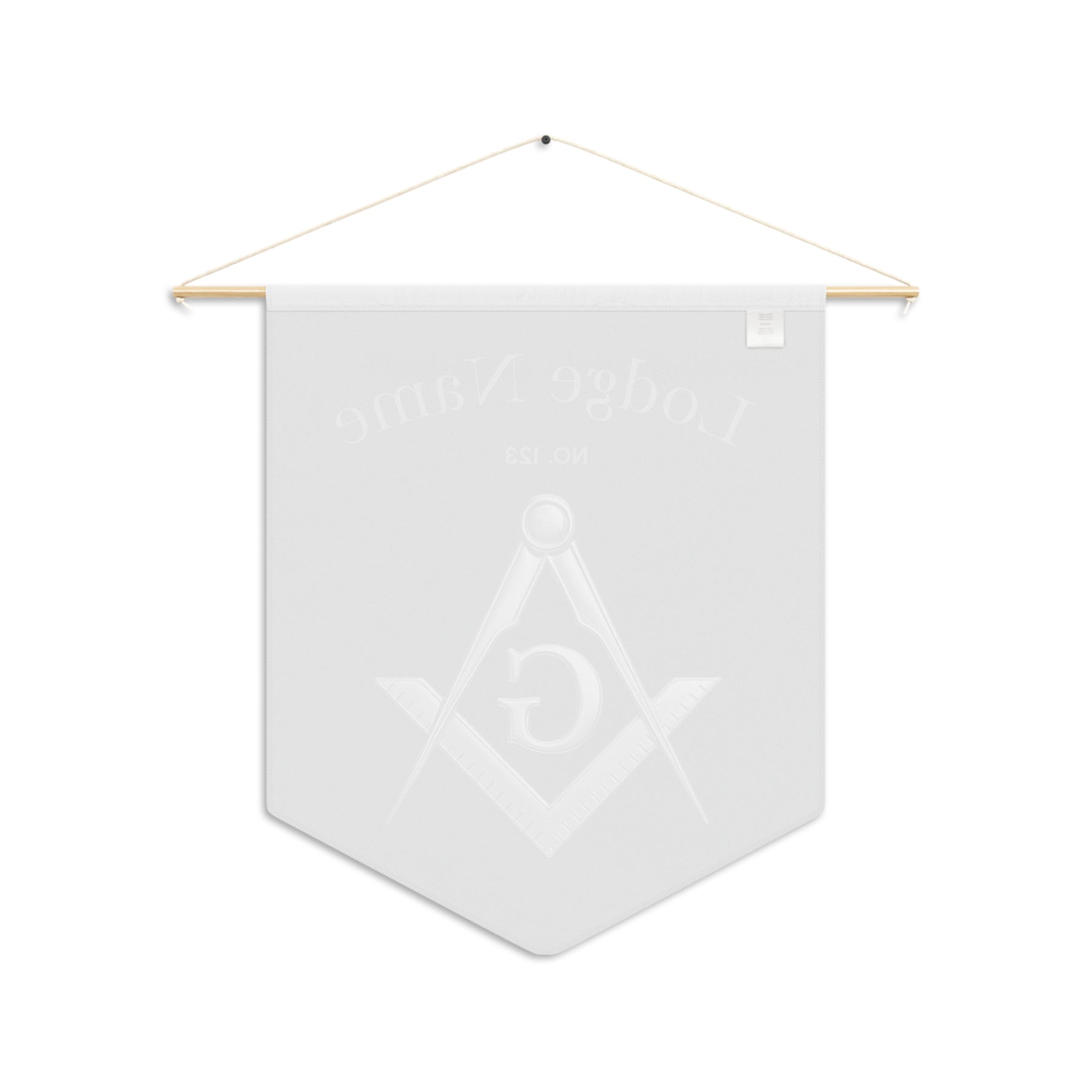 Master Mason Blue Lodge Pennant - Silver Square & Compass G with Customization - Bricks Masons