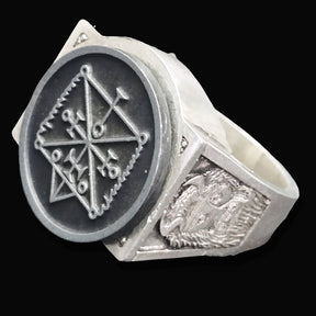 Demon Ring 57 PRESIDENT OSE 72 Demons Lesser Key of Solomon Goetia In Silver 2.2 cm x 1.8 cm 18 Gr Art 1835 - Bricks Masons