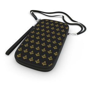 Master Mason Blue Lodge Passport Wallet - Gold Square & Compass Pattern - Bricks Masons