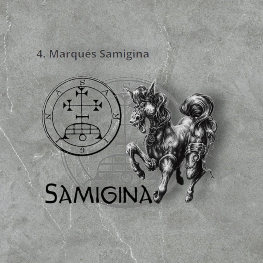 Demon Pendant 04 MARQUES SAMIGINA and Secret Seal of Solomon 72 Demons Lesser Key of Solomon Goetia In Silver 3 x 2.5 cm 12 Gr Art 1863 - Bricks Masons