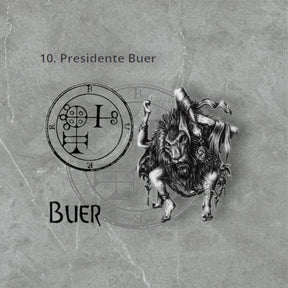 I wove Demon 10 PRESIDENT BUER and Secret Seal of Solomon 72 Demons Lesser Key of Solomon Goetia In Silver 3 x 2.5 cm 12 Gr Art 1869 - Bricks Masons