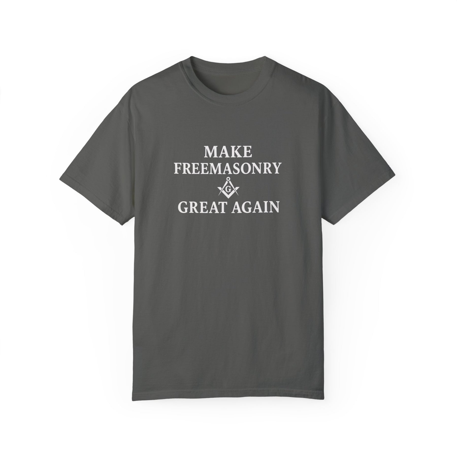 Master Mason Blue Lodge T-Shirt - Make Freemasonry Great Again Garment-Dyed Tee - Bricks Masons