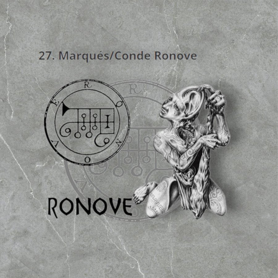 Demon Pendant 27 MARQUIS COUNT RONOVE and Secret Seal of Solomon 72 Demons Lesser Key of Solomon Goetia In Silver 3 x 2.5 cm 12 Gr Art 1886 - Bricks Masons