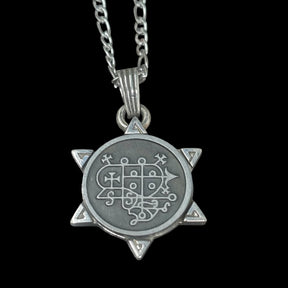 I wove the Demon 28 DUKE BERITH and the Secret Seal of Solomon 72 Demons, Lesser Key of Solomon, Goetia, in Silver, 3 x 2.5 cm, 12 g, Art 1887 - Bricks Masons