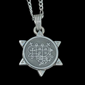 I wove the Demon 28 DUKE BERITH and the Secret Seal of Solomon 72 Demons, Lesser Key of Solomon, Goetia, in Silver, 3 x 2.5 cm, 12 g, Art 1887 - Bricks Masons