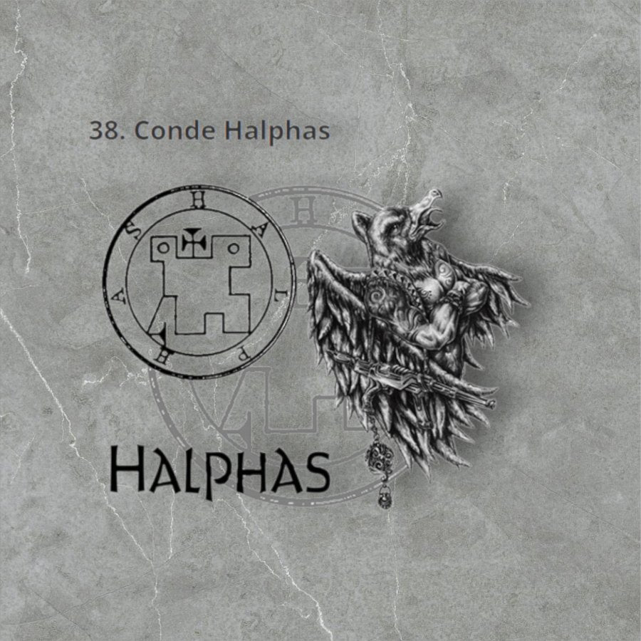 I commemorate Demon 38 COUNT HALPAS and Secret Seal of Solomon 72 Demons Lesser Key of Solomon Goetia In Silver 3 x 2.5 cm 12 Gr Art 1897 - Bricks Masons