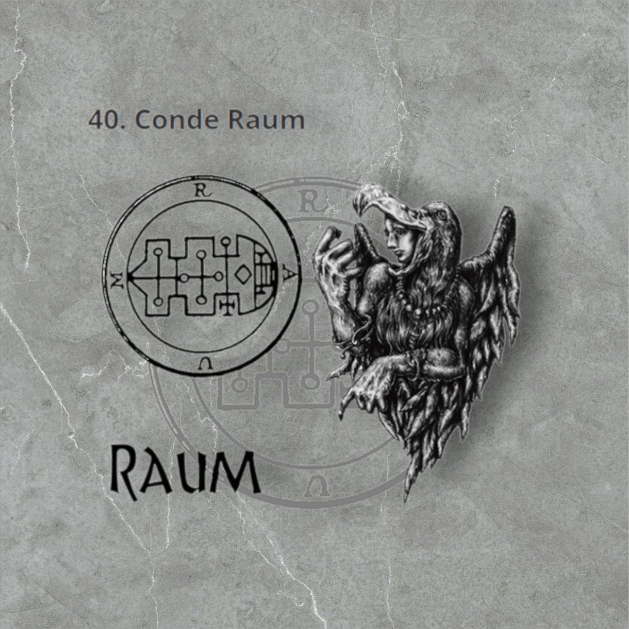 I swore Demon 40 COUNT RAUM and Secret Seal of Solomon 72 Demons Lesser Key of Solomon Goetia In Silver 3 x 2.5 cm 12 Gr Art 1899 - Bricks Masons
