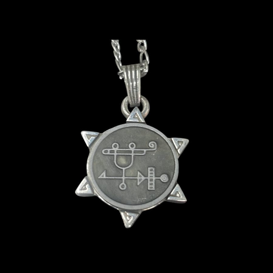 Demon Pendant 43 MARQUES SABNOCK and Secret Seal of Solomon 72 Demons Lesser Key of Solomon Goetia In Silver 3 x 2.5 cm 12 Gr Art 1902 - Bricks Masons
