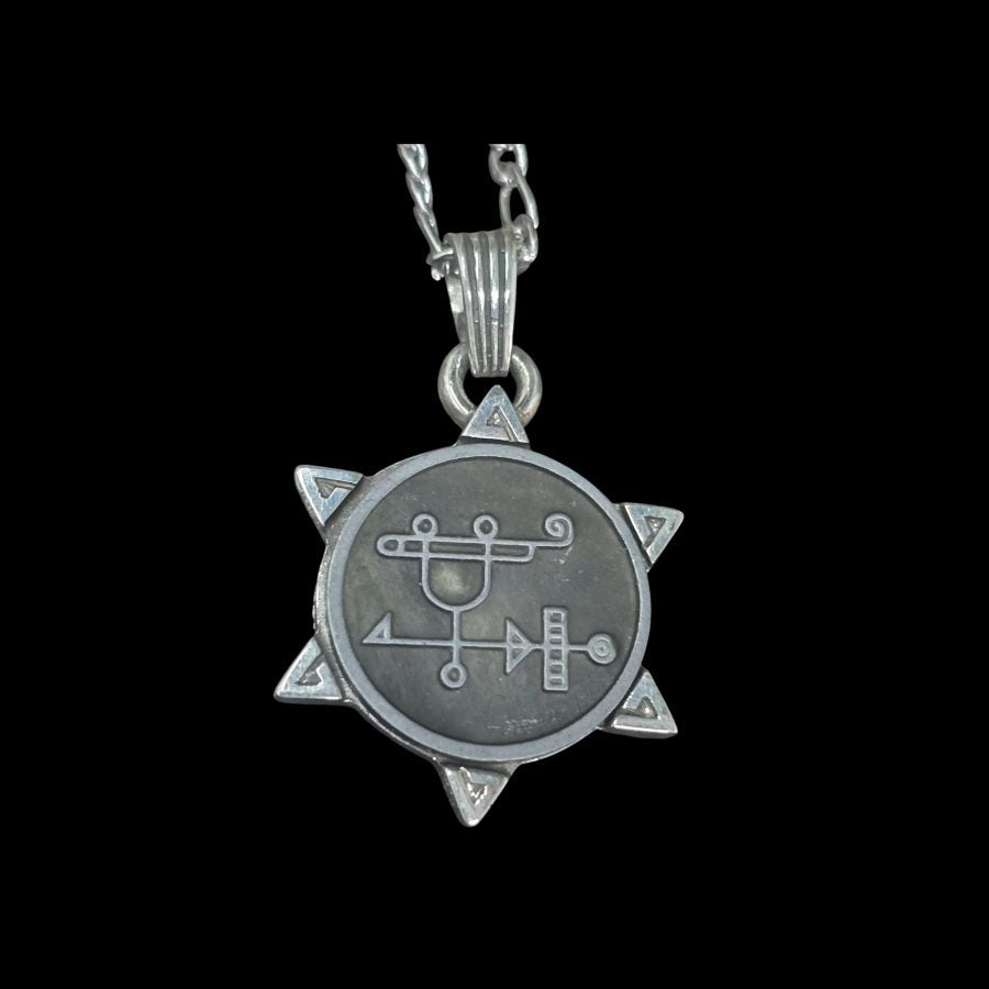 Demon Pendant 43 MARQUES SABNOCK and Secret Seal of Solomon 72 Demons Lesser Key of Solomon Goetia In Silver 3 x 2.5 cm 12 Gr Art 1902 - Bricks Masons