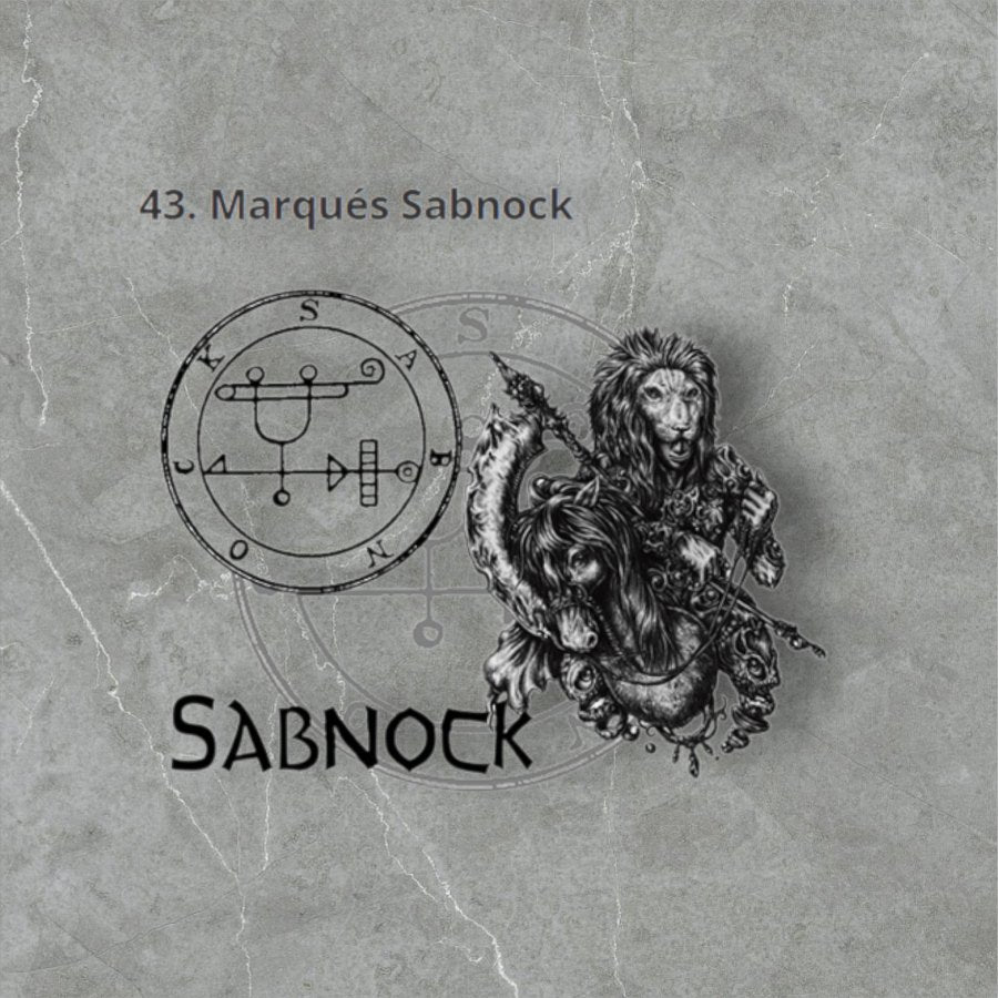Demon Pendant 43 MARQUES SABNOCK and Secret Seal of Solomon 72 Demons Lesser Key of Solomon Goetia In Silver 3 x 2.5 cm 12 Gr Art 1902 - Bricks Masons