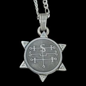I commemorate Demon 72 COUNT ANDROMALIUS and Secret Seal of Solomon 72 Demons Lesser Key of Solomon Goetia In Silver 3 x 2.5 cm 12 Gr Art 1931 - Bricks Masons