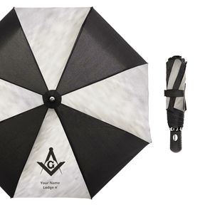 Master Mason Blue Lodge Umbrella - Wings Down Three Folding Windproof