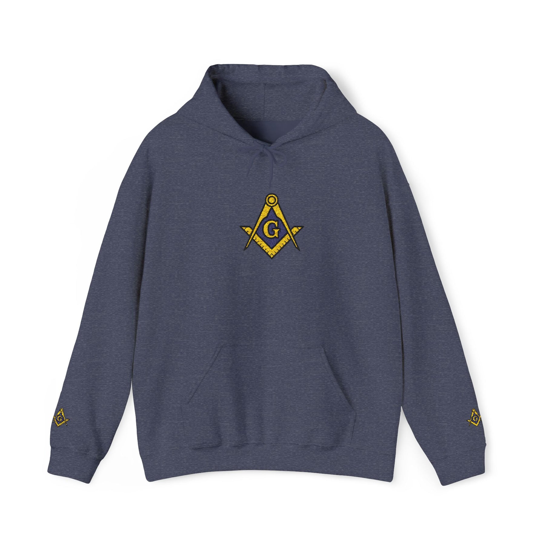 Master Mason Blue Lodge Hoodie - Soft Cotton Poly Blend Embroidered Detail - Bricks Masons