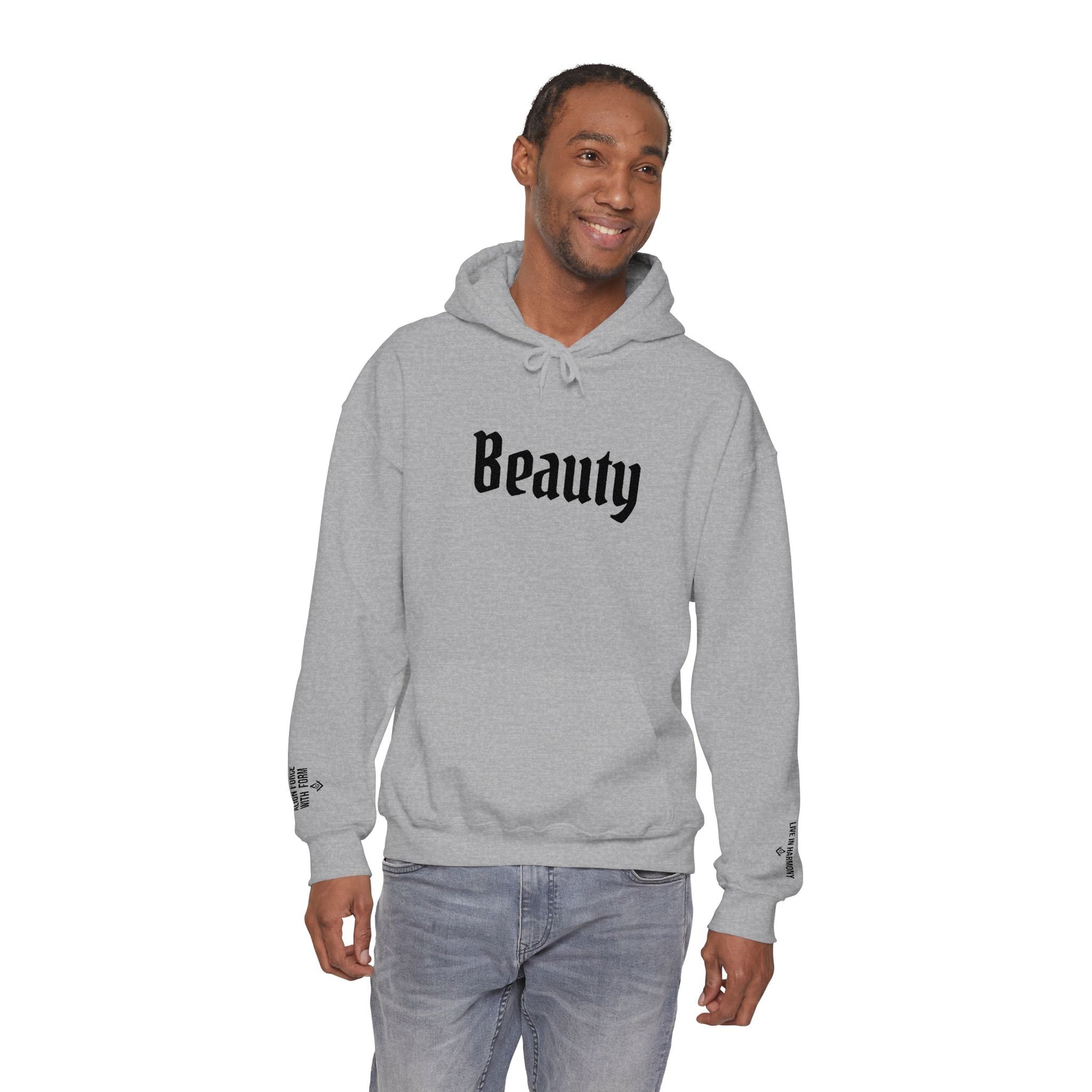 Master Mason Blue Lodge Hoodie - Beauty Front & Sleeves Embroidery - Bricks Masons