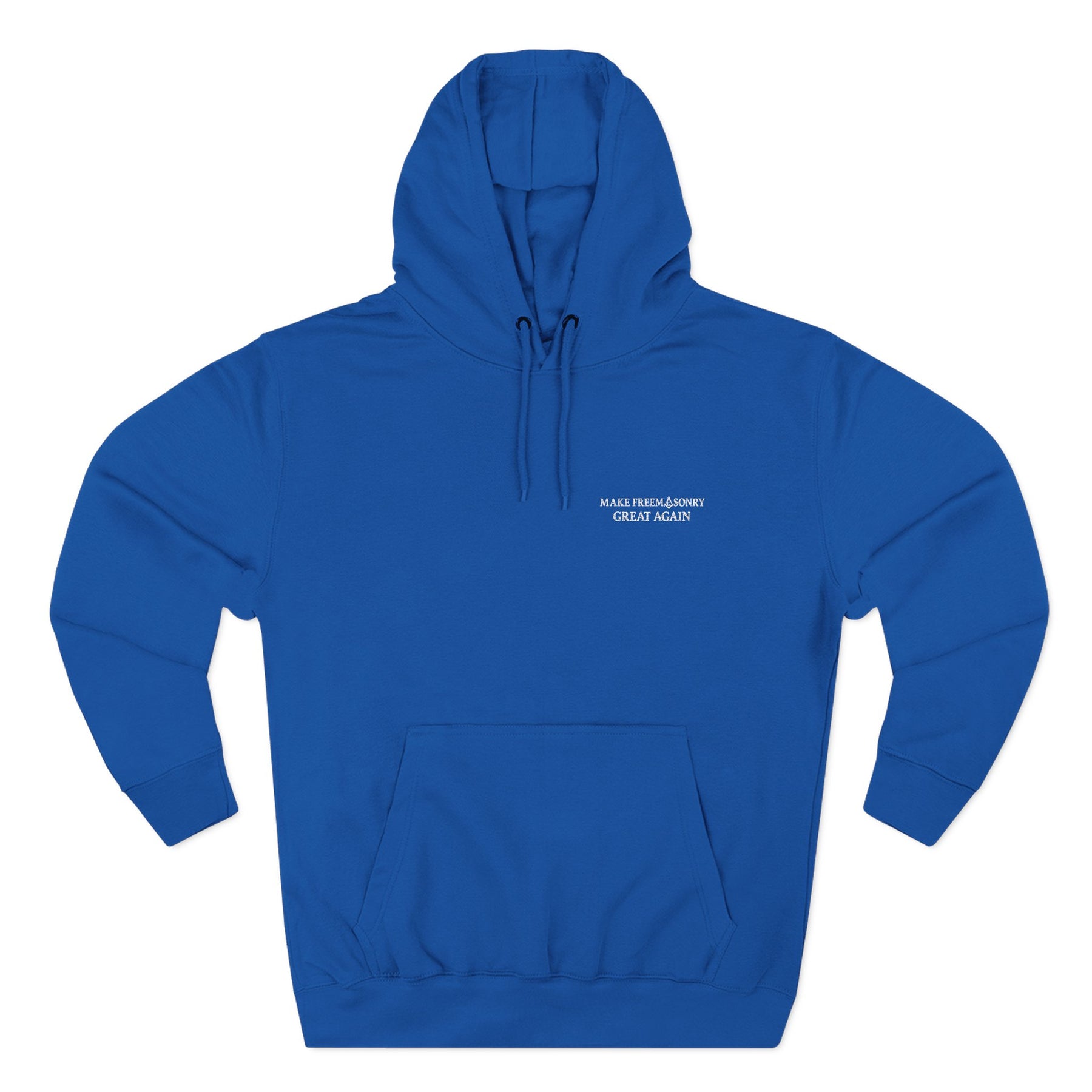 Master Mason Blue Lodge Hoodie - Three-Panel Fleece Front Embroidery - Bricks Masons