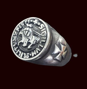 Knights Templar Ring in Silver 1.6 cm 9 g Art 279 - Bricks Masons