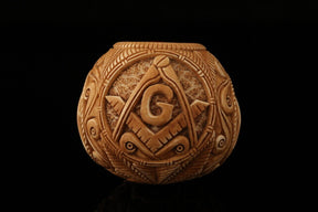 Master Mason Blue Lodge Meerschaum Pipe - Handcrafted With Square & Compass G - Bricks Masons