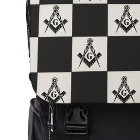 Master Mason Blue Lodge Backpack - Black & White Square & Compass G - Bricks Masons