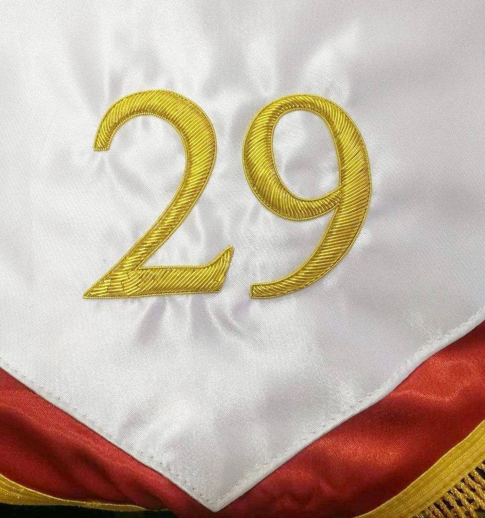 29th Degree Scottish Rite Banner - Handmade Bullion Embroidery - Bricks Masons