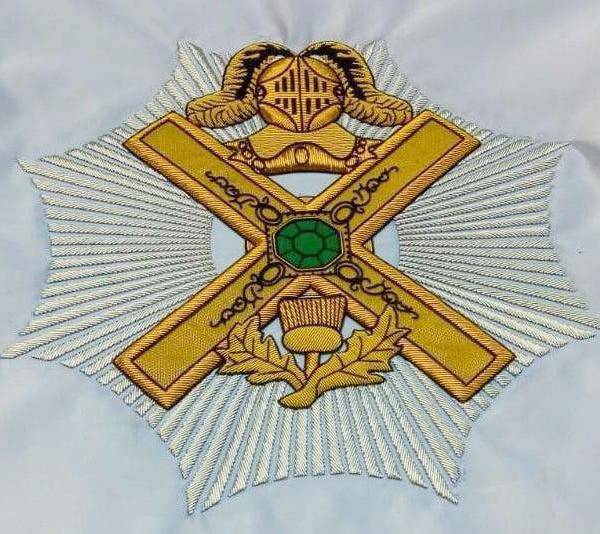 29th Degree Scottish Rite Banner - Handmade Bullion Embroidery - Bricks Masons