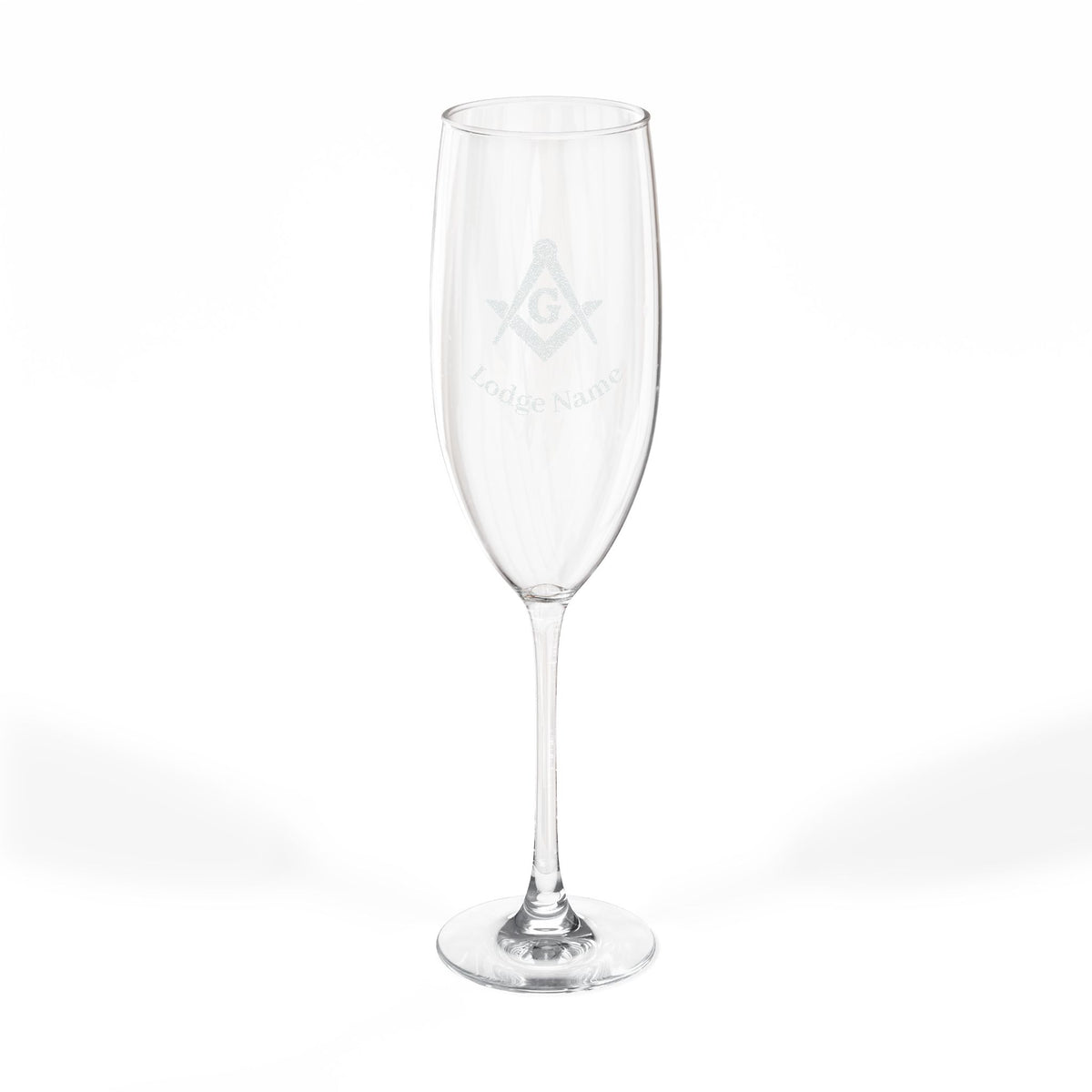 Master Mason Blue Lodge Champagne Flute - Square & Compass G with Personalization - Bricks Masons