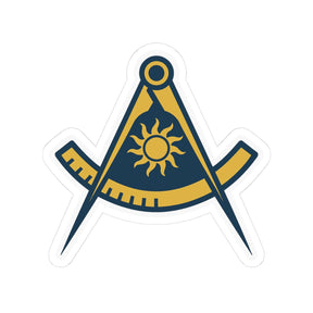 Past Master Blue Lodge Sticker Decal - Kiss-Cut Compass & Quadrant (Arc)