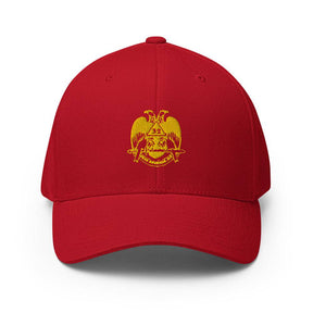 32nd Degree Scottish Rite Baseball Cap - Wings Down Golden Embroidery - Bricks Masons