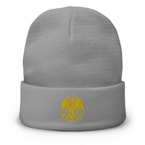 32nd Degree Scottish Rite Beanie - Wings Down Golden Embroidery - Bricks Masons