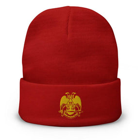 32nd Degree Scottish Rite Beanie - Wings Down Golden Embroidery - Bricks Masons
