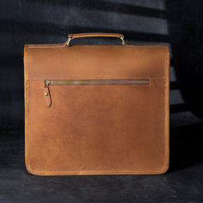 32nd Degree Scottish Rite Briefcase - Wings Down Genuine Cow Leather - Bricks Masons