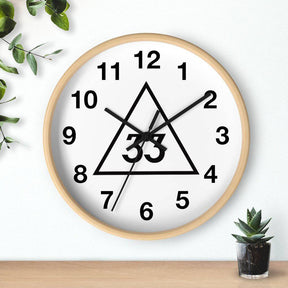 33rd Degree Scottish Rite Clock - Wooden Frame - Bricks Masons