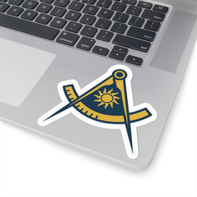 Past Master Blue Lodge Sticker Decal - Kiss-Cut Compass & Quadrant (Arc)