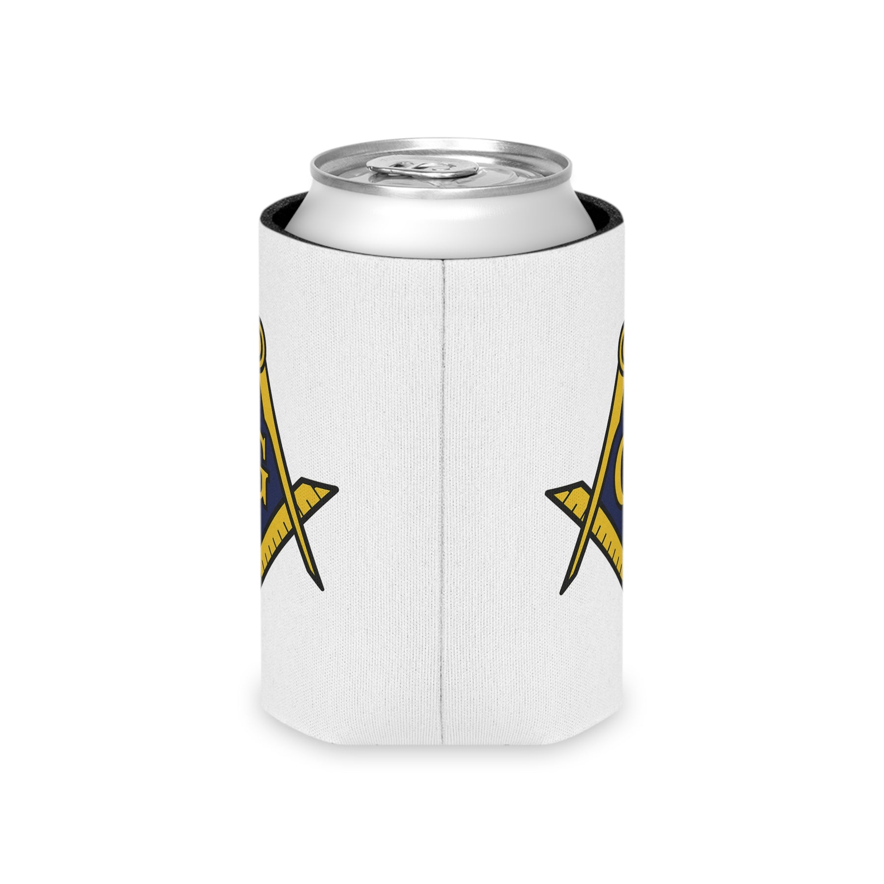 Master Mason Blue Lodge Can Cooler - Square and Compass with G - Bricks Masons