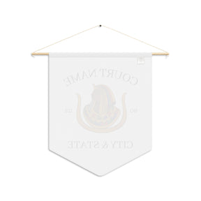 DOI Pennant - White Polyester Twill with Personalization - Bricks Masons