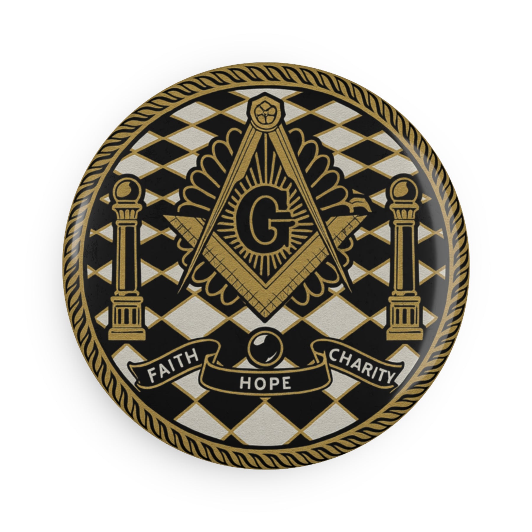 Master Mason Blue Lodge Magnet - Decorative Refrigerator - Bricks Masons