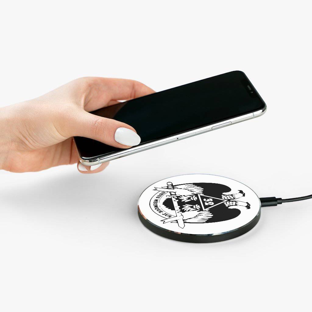 32nd Degree Scottish Rite Wireless Charger - Wings Down Black & White