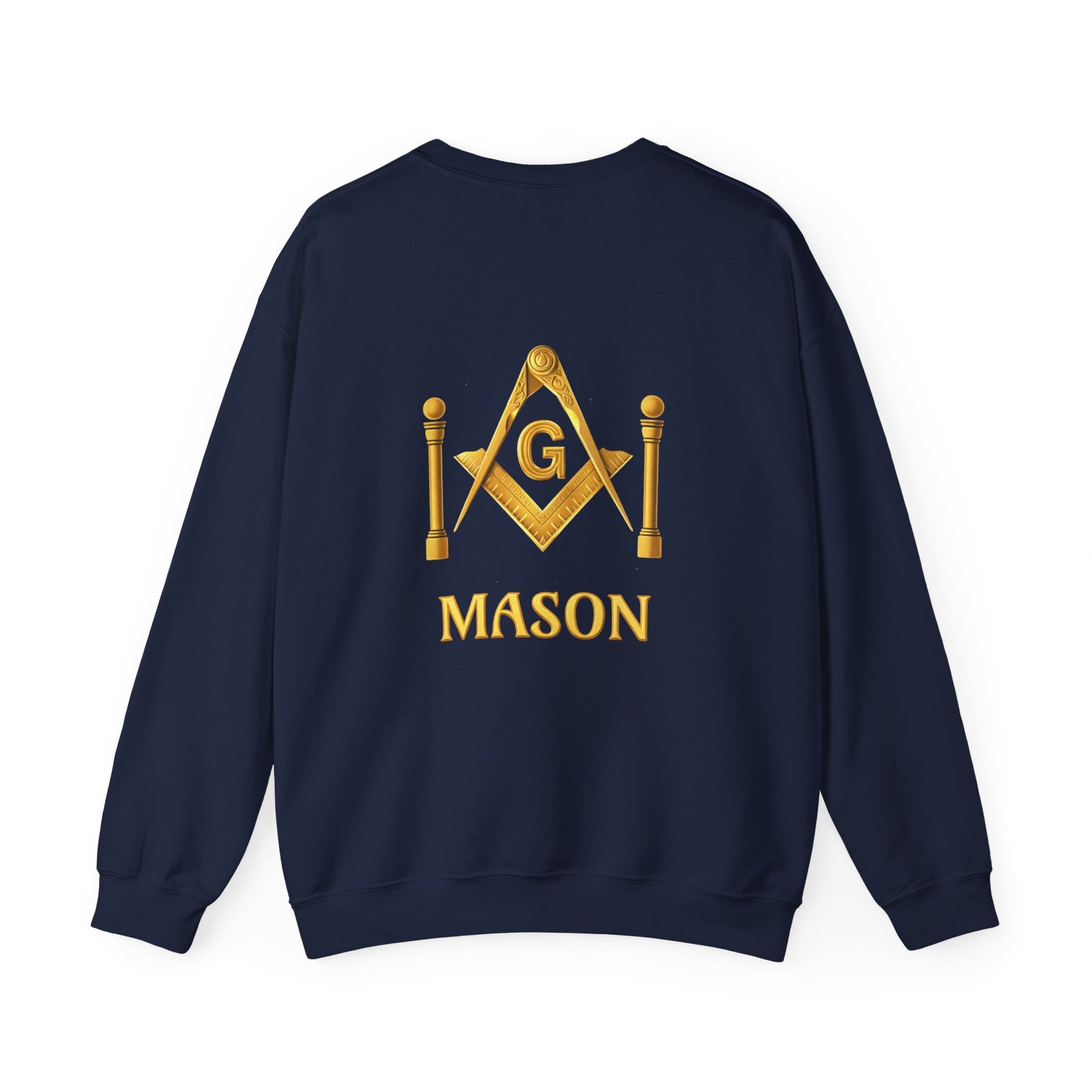Master Mason Blue Lodge Sweatshirt - Mason S&C G with Twin Pillars