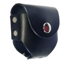 Shriners Snuff Can Holder - Genuine Leather with Snap Closure