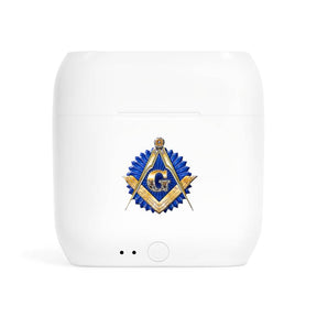 Master Mason Blue Lodge Earbud - Golden Square & Compass G