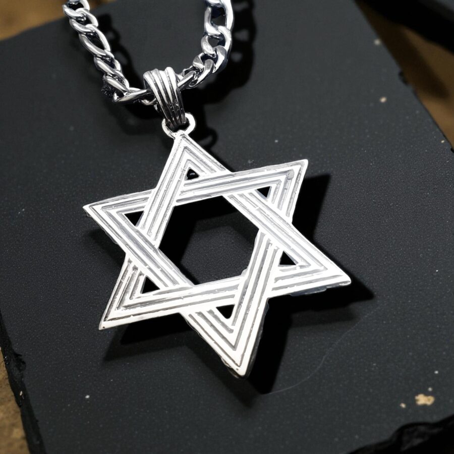 Star of David Alphabet Pendant in Silver 3.5 cm 6 g Art 500 - Bricks Masons