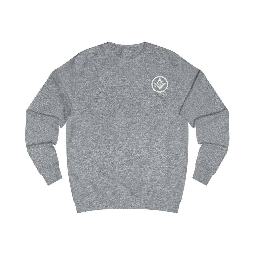 Master Mason Blue Lodge Sweatshirt - Square & Compass G Black, White, Grey