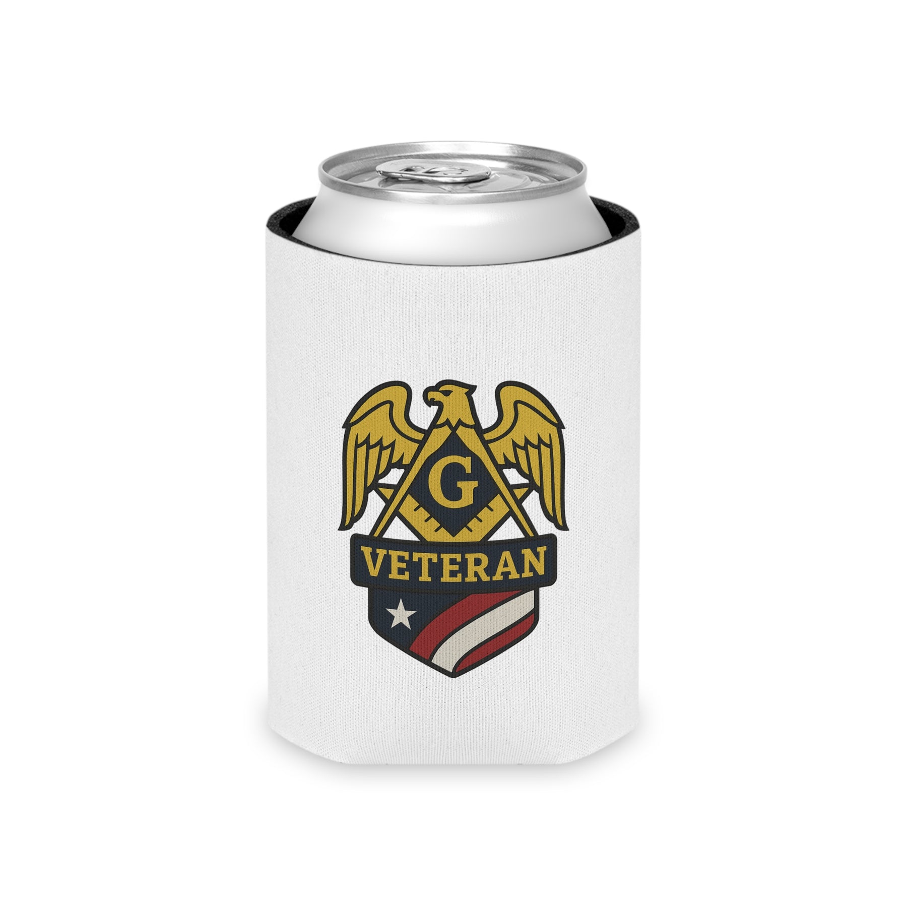 Master Mason Blue Lodge Can Cooler - Veteran Mason Square & Compass G - Bricks Masons