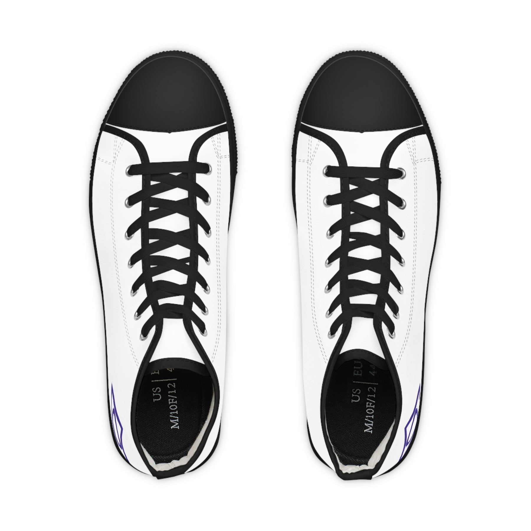 LOCOP Sneaker - High Top Black & White Purple Emblem - Bricks Masons