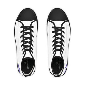 LOCOP Sneaker - High Top Black & White Purple Emblem - Bricks Masons