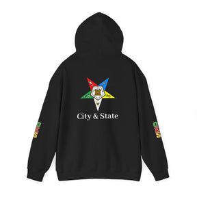 OES Hoodie - Colorful Eastern Star & Initials with Personalization - Bricks Masons