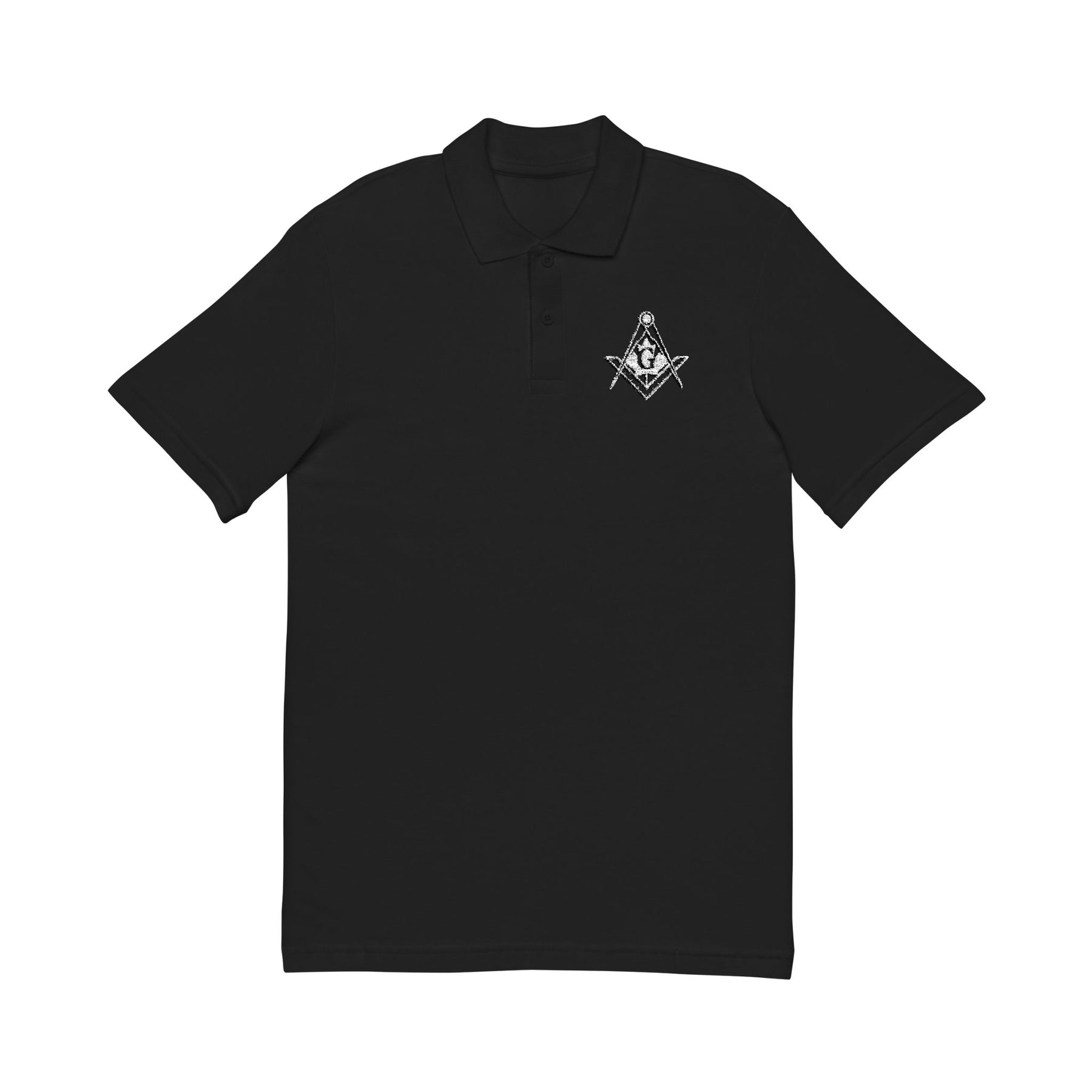Master Mason Blue Lodge Canada Jurisdiction Polo Shirt - Embroidered Square & Compass G Canada Mason - Bricks Masons