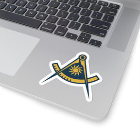 Past Master Blue Lodge Sticker Decal - Kiss-Cut Compass & Quadrant (Arc)